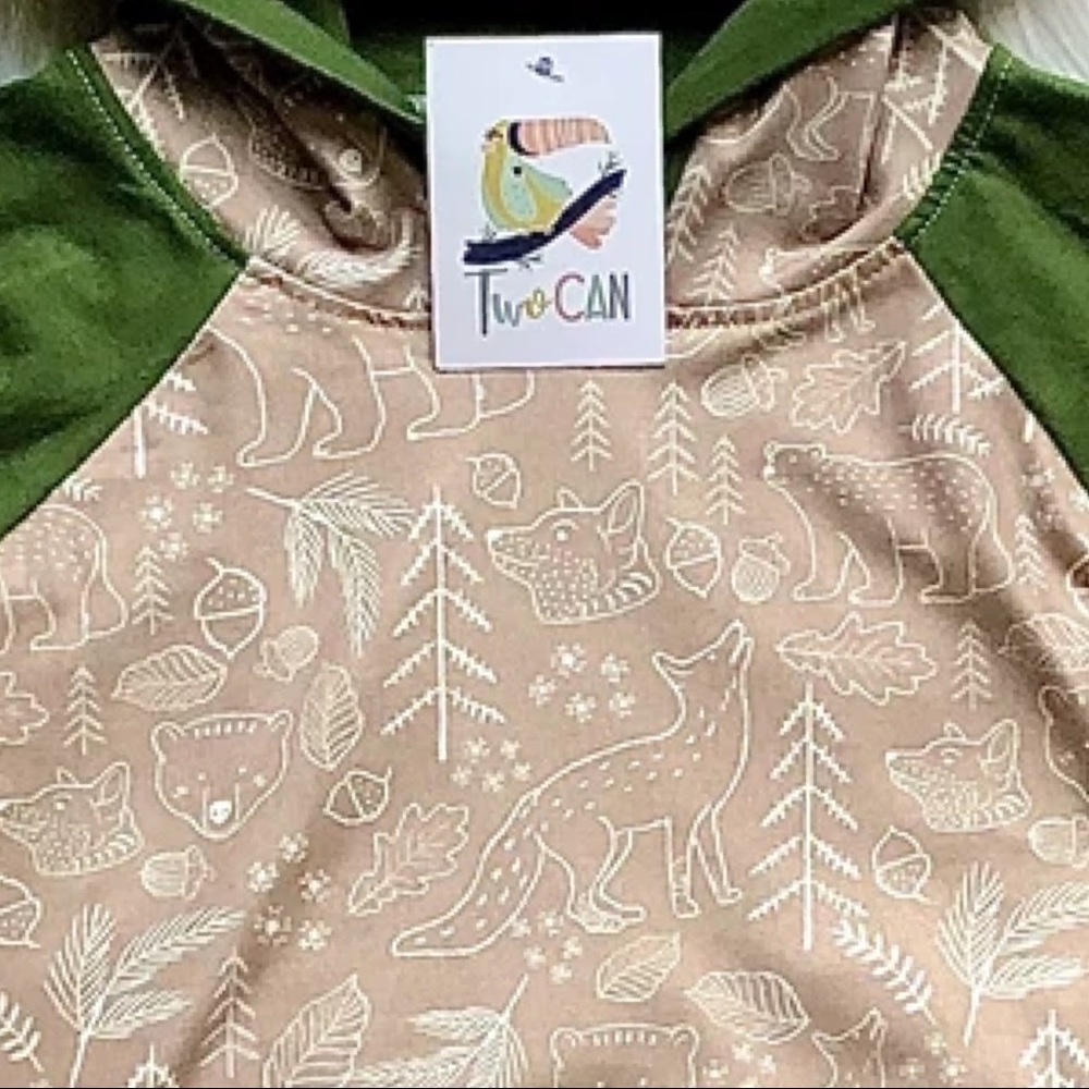 Adventure Awaits Tee: Wolves and Bears in the Fall Forest Hoodie for kids - Picture 3 of 4